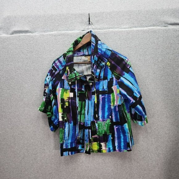 Y2K Vintage Peck and Peck  Weekend Abstract Pattern Jacket Large - Picture 1 of 4